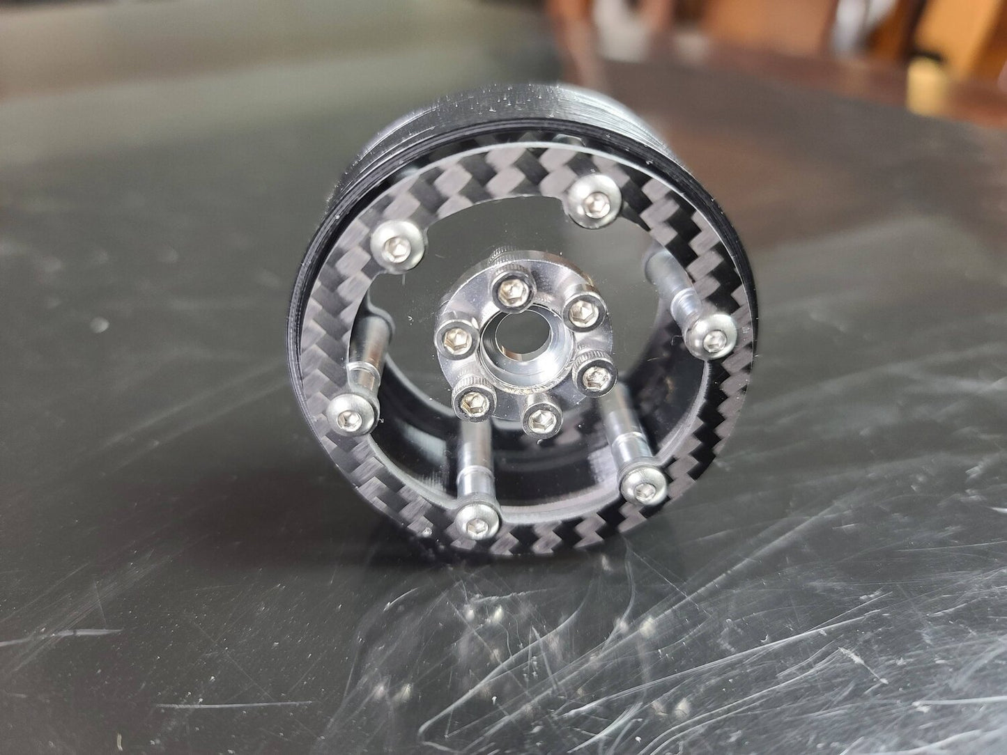 Punks Custom 3D 3 piece 1.9 Hybrid Polycarb/Carbon Beadlock Wheels (set of 4) HYBRID