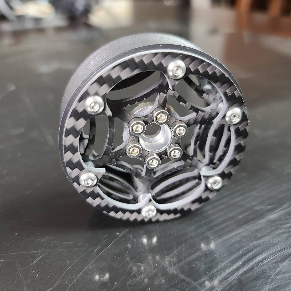 Punks Custom 3D 3 piece 2.2 Carbon Beadlock Wheels (set of 4) - Spiderwebs