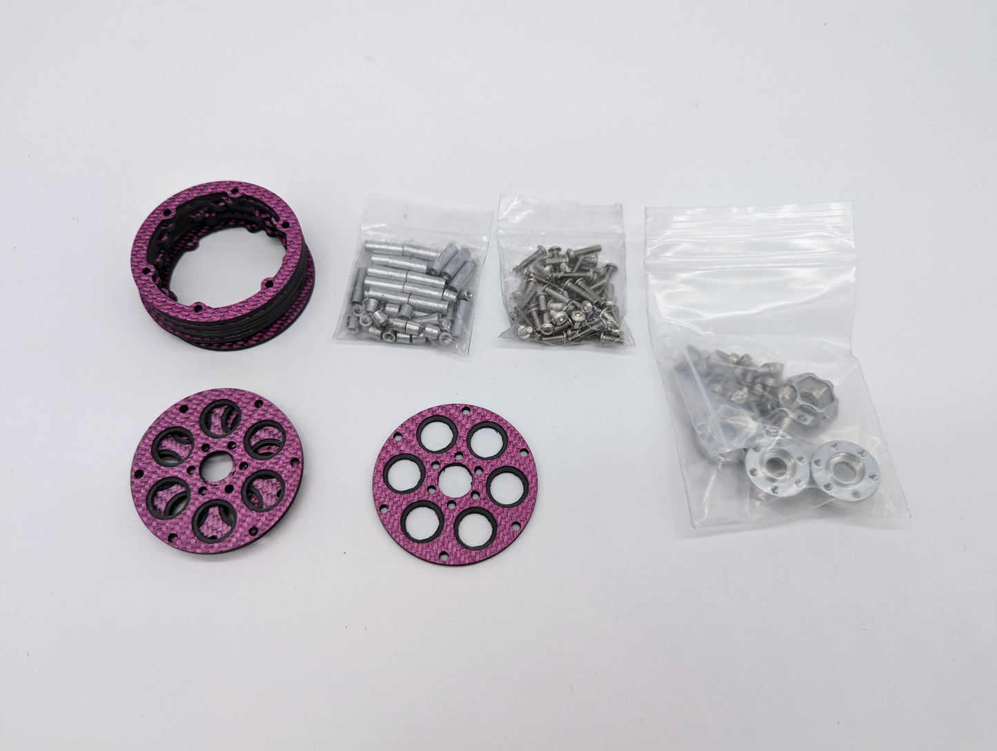 Punks Custom 3D 3 piece 2.2 carbon wheels - Six shooter 3d/9mm hubs (colours)