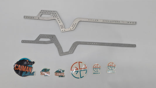 GCRC Caiman BLACK FLATTAIL UK2/3  - Chassis rails (x2) T6 Aluminium