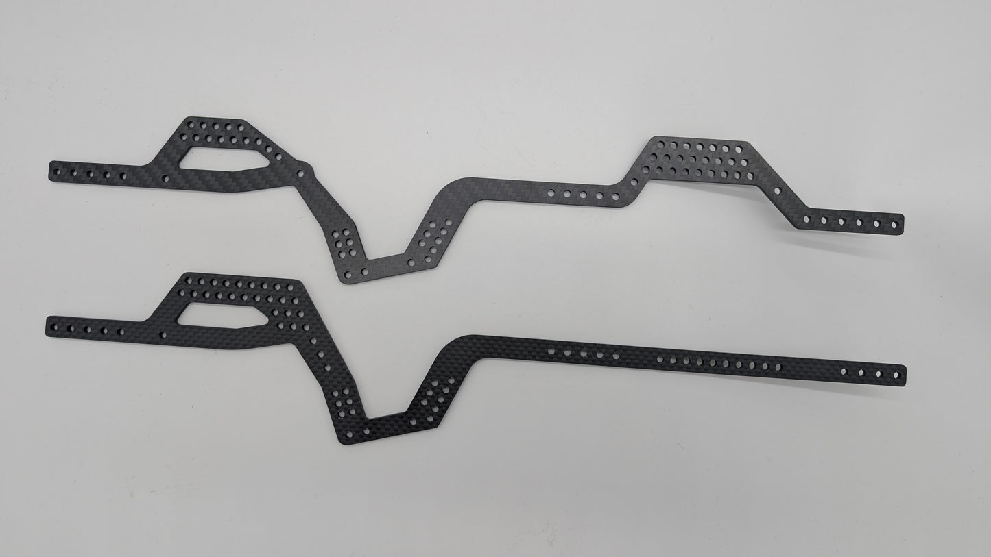 GCRC Caiman BLACK FLATTAIL UK2/3  - Chassis rails (x2) Carbon Fibre