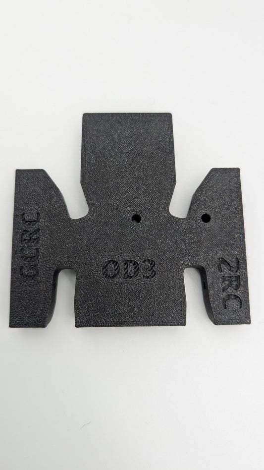 Caiman Black FlatTail 75mm UK1 FLAT Skid for a DLUX/Ali Express OD3 Trans by 2RC
