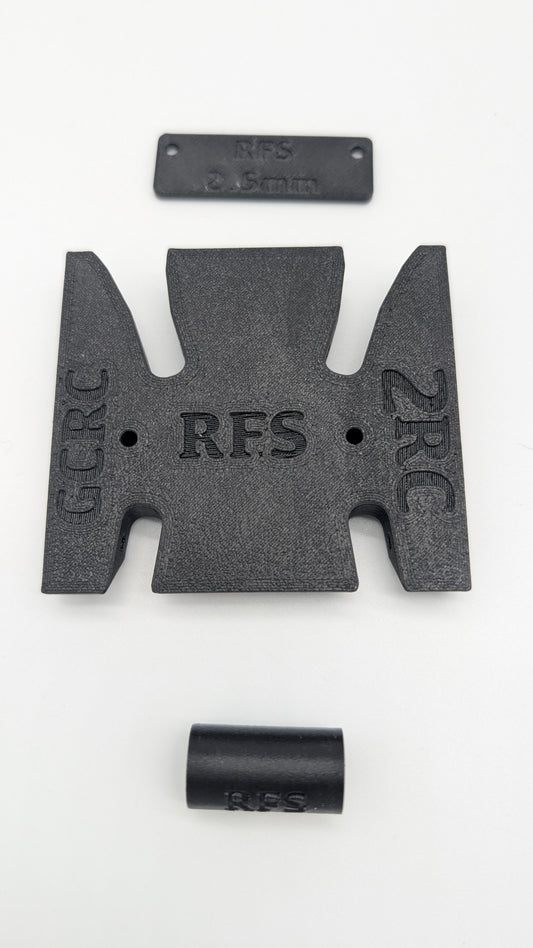 Caiman Black / Flattail 75mm UK2/3 angled Skid for a Reefs RC XPT3 Trans by 2RC